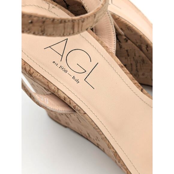 AGL Demi Cork Ankle Strap Wedge Sandals Women's Size US9.5 EU40 - Picture 8 of 9